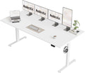 Agilestic 71 * 32 Inch Height Adjustable Electric Standing Desk, White | Sit Stand Up Computer Desk, Memory Presets, Stable Steel Frame,154 lbs, Easy Assembly, Splice Board, Long desk, Home Office by Agilestic