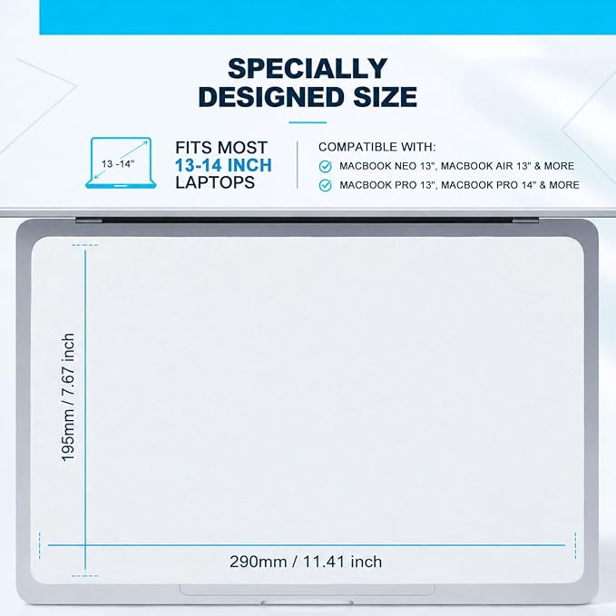 2 Pack Microfiber Liner Cleaning Cloth Screen Keyboard Imprint Protection for MacBook Neo/Pro/Air 13" 14" (2018-2026), MacBook Neo 13/MacBook Air 13 M4 M3 M2 M1/MacBook Pro 14 (M5- M1) Accessories - Image 2
