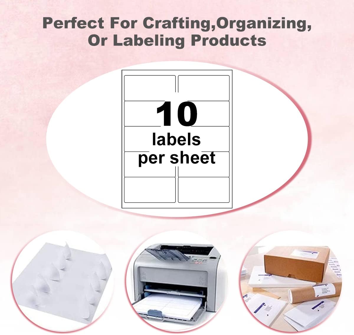10-UP Address Labels,/Address Mailing Labels 500 Sheets Shipping Sticker Labels Compatible Laser/Ink Jet Shipping Labels(5000 Labels) - Image 4
