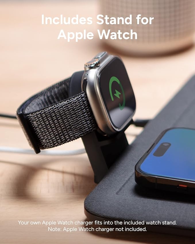 Mophie 4-in-1 Wireless Charging Mat for Apple iPhone, AirPods & Watch, Samsung Galaxy, Google Pixel, and All Qi-Enabled Devices, Additional USB-A Port, Intuitive Design, Includes Apple Watch Stand - Image 4