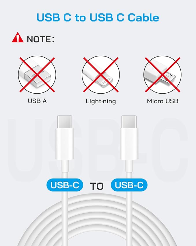 20W Fast Charger for iPhone 17/16/15 with 6FT Cable [3-Pack] | USB-C Wall Charger & C-to-C Cable, Compatible with iPhone 17/16/15 Series, USB-C iPad Pro/Air/Mini & More - Image 3