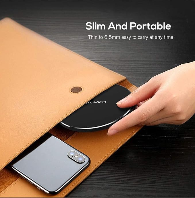 Fast Wireless Charger,20W Max Wireless Charging Induction Pad,Black | Metal Frame Ultra Slim Design,[20W SUPER Fast Charging] Compatible with iPhone 17-11/Airpods,Samsung Galaxy/Buds,LG/Pixel - Image 8