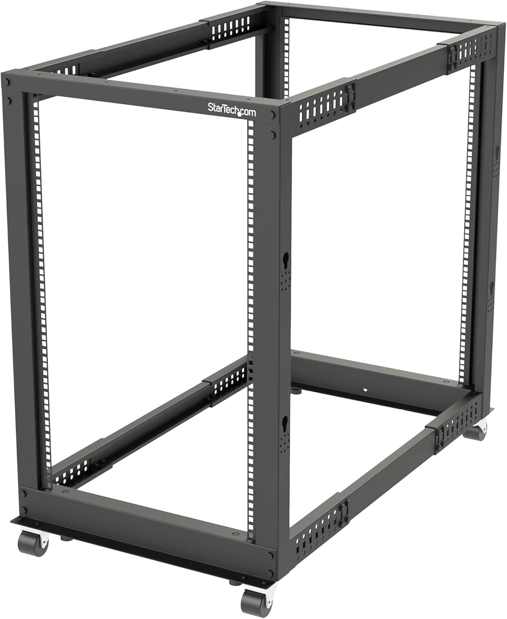 StarTech 18U 4-Post Server Rack, 19in Open Frame Rack with 40in (101cm) Mounting Depth and 1200lb (544kg) Weight Capacity, Mobile or Floor Mount IT Rack by StarTech.com