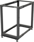 StarTech 18U 4-Post Server Rack, 19in Open Frame Rack with 40in (101cm) Mounting Depth and 1200lb (544kg) Weight Capacity, Mobile or Floor Mount IT Rack by StarTech.com