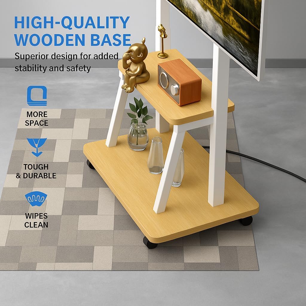 Rolling TV Stand for 32-80 Inch TVs, TV Cart with Power Outlet - Image 7
