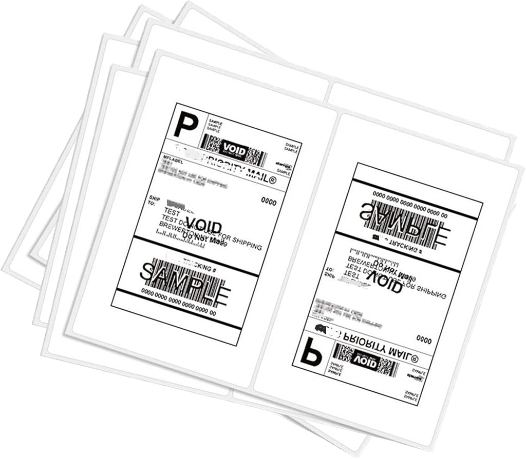 16000 Round Corner Half Sheet Self Adhesive Shipping Labels for Laser and Ink Jet Printers, White Blank (8000 Sheets, 16000 Labels) by BESTEASY