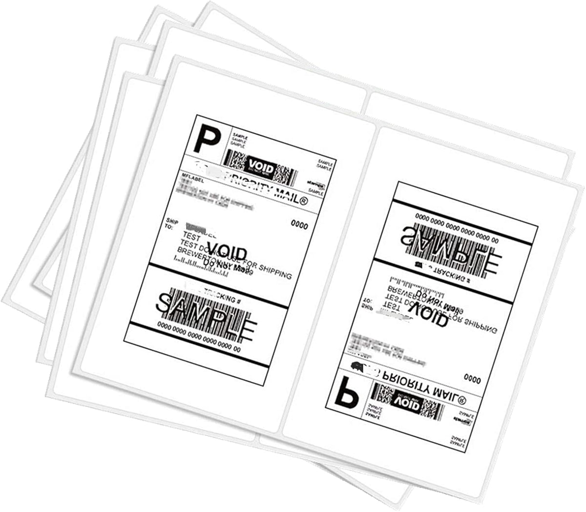 16000 Round Corner Half Sheet Self Adhesive Shipping Labels for Laser and Ink Jet Printers, White Blank (8000 Sheets, 16000 Labels) by BESTEASY