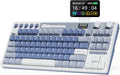 RK ROYAL KLUDGE M87 Wireless Gaming Keyboard with Screen & Dual Knobs, Blue | Bluetooth/2.4G/Wired, Hot Swappable Cream Switches, 5-Layer Noise Dampening Gasket Structure,Compact 75% Size for PC/WIN/Mac by RKROYALKLUDGE