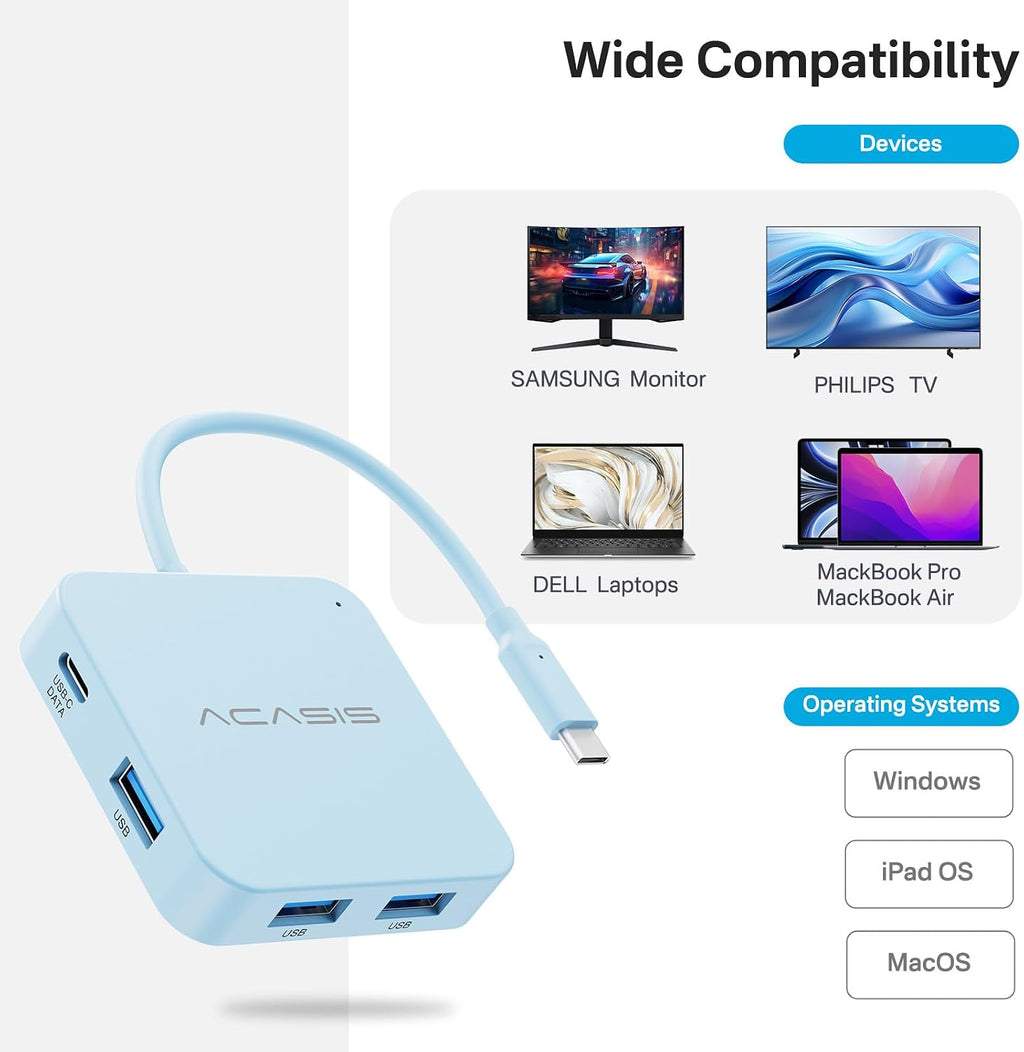ACASIS USB C Hub 10Gbps, USB C to 4K 60Hz HDMI Adapter for Laptop/MacBook - Image 6