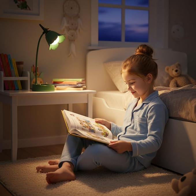 magical JD LED Desk Lamp Cordless Table Light Adjustable Gooseneck Dimmable Touch Rechargeable Battery Eye-Caring Night Light for Kids,Mini Cute Lamp for College Dorm Bedroom Reading - Image 3