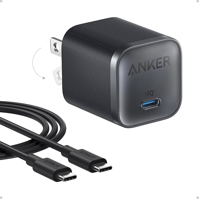 Anker iPhone Charger, 45W Type C Fast Charging, USB C Charger Block | Includes 6FT USB-C Cable and Foldable Plug, for iPhone 17/16 Series,MacBook, Pixel 9, iPad and More by Unknown
