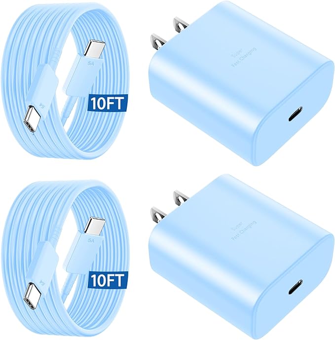 45W USB C Super Fast Charger Type C Charger Fast Charging Android Phone Charger Block with 10FT Type C Charging Cable for Samsung Galaxy S26 Ultra/S26/S26+/S25/S25 Ultra/S25+/S24 Ultra/S23 Ultra/S22 by Vilive