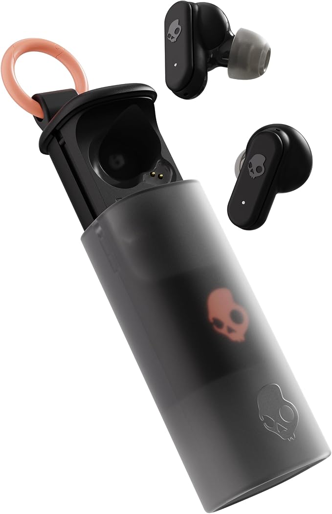 Skullcandy Dime Evo Wireless Earbuds with Clip-Anywhere Case - True Black | In-Ear Fit, Noise Isolating, 36 Hours Battery, Microphone for iPhone Android, Easy Clip-On Design, Travel, Commuting by Skullcandy