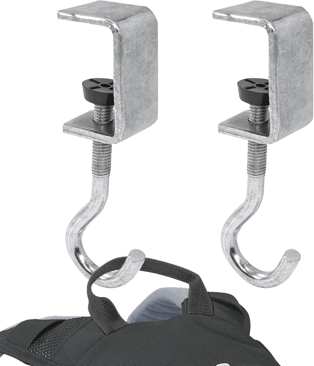 2 Pcs Desk Mount Bag Holder Hook Clamp-On Backpack Hanger Portable Desk Mount Headphones Holder Reduce Desk Clutter for Table Desk, Under Counter by Zolunu