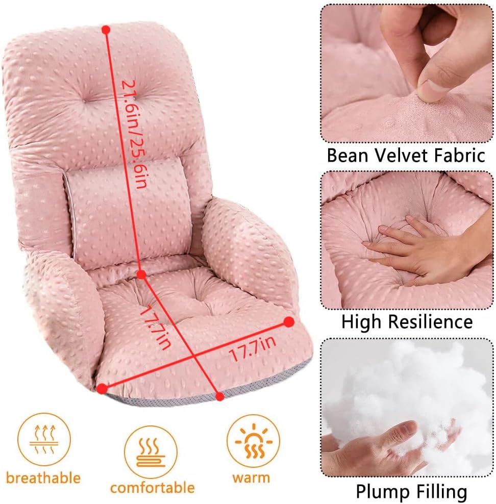 Office Chair Cushions with Armrest，Non-Slip Rocking Chair Pad with High Back Support for Dining Dorm Floor Car Office Patio - Image 2