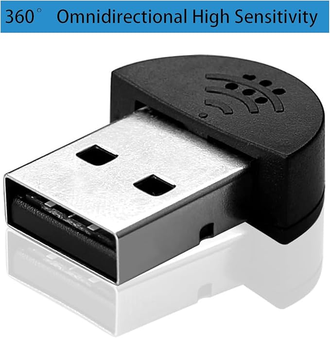 2 Pcs USB 2.0 Mini Microphone for Raspberry Pi 5 4 Model B, Module 3B+, Laptop/Desktop PC Plug and Play for Skype, MSN, Yahoo Recording, YouTube, Google Voice Search and Games - Image 4