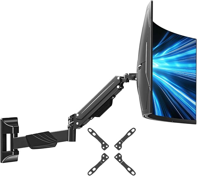 MOUNTUP Monitor Wall Mount for 22-43 Inch Curved Screens, Holds 2.2 to 33.1 lbs, Ultrawide Computer Monitor Wall Mount, Heavy Duty Wall Monitors Arm, 75x75 mm to 200x200 mm Vesa Mounts by MOUNTUP