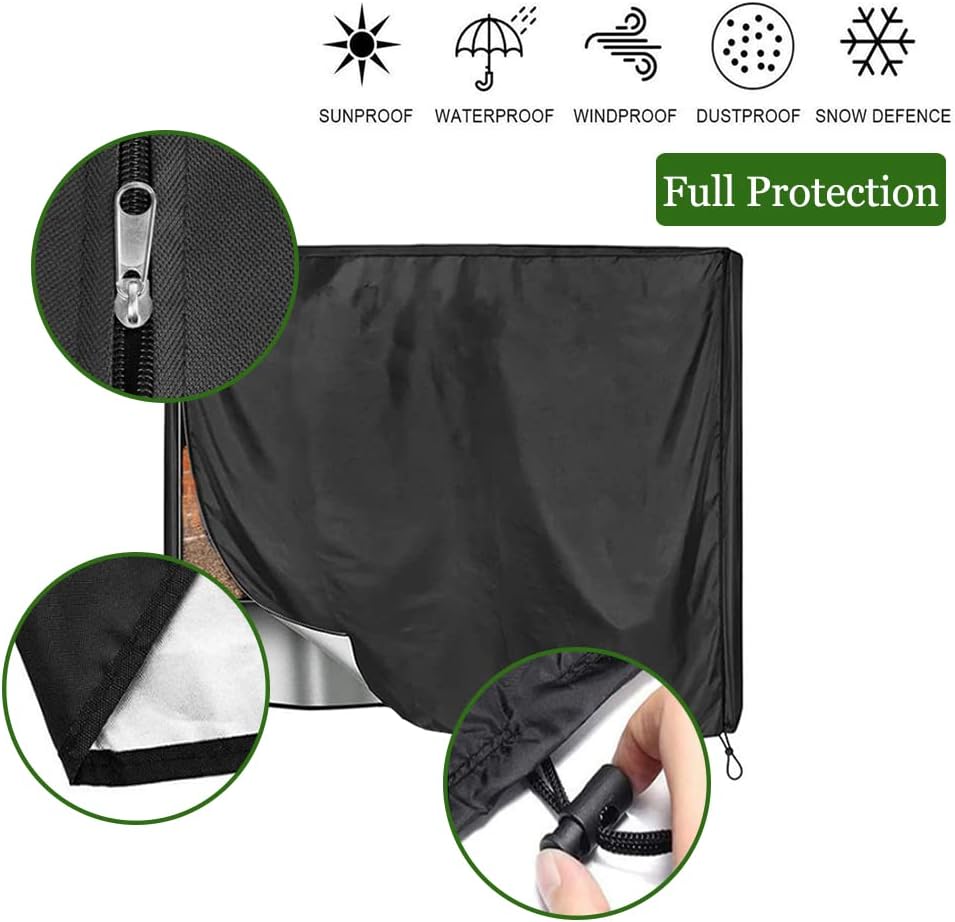 Outdoor Stand TV Cover 60-72 Inch - Outside Mobile Cart Weatherproof Dustproof Screen Protection for LED OLED LCD Flat & Curved TVs - Black - Image 2