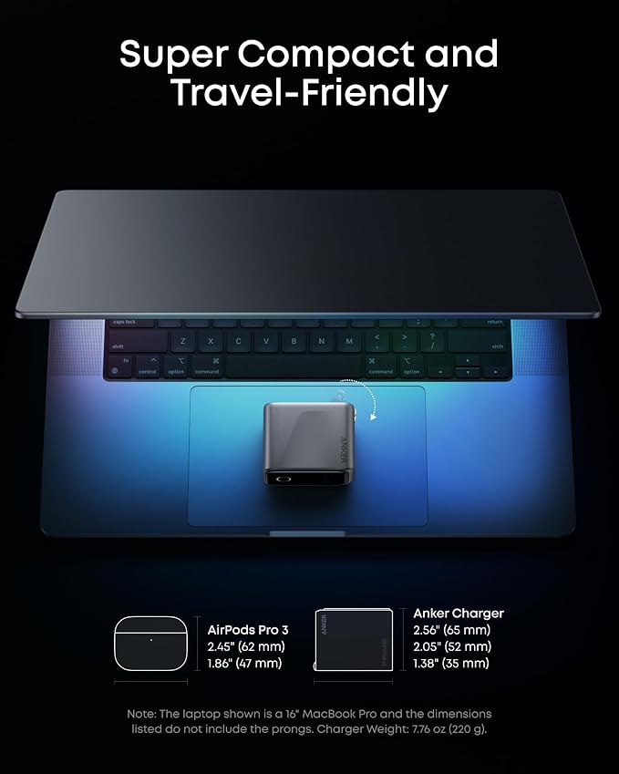 Anker Prime Charger, 160W Max 3-Port GaN Charger, for MacBook Pro Charger | Smart Display, Touch Control, Up to 140W Fast Charging for One Device,for MacBook Pro/Air, iPhone 17/16 Series,Samsung Galaxy - Image 6