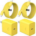 USB C Charger Type C Charger Fast Charging Long 6FT 45W Samsung Charger | for iPhone Air/17 Plus/17 Pro/17 Pro Max/16 Plus/16 Pro Max/15 Pro Max/iPad Pros/Samsung Galaxy S26/S25,Android(Yellow) by NOVOBIT