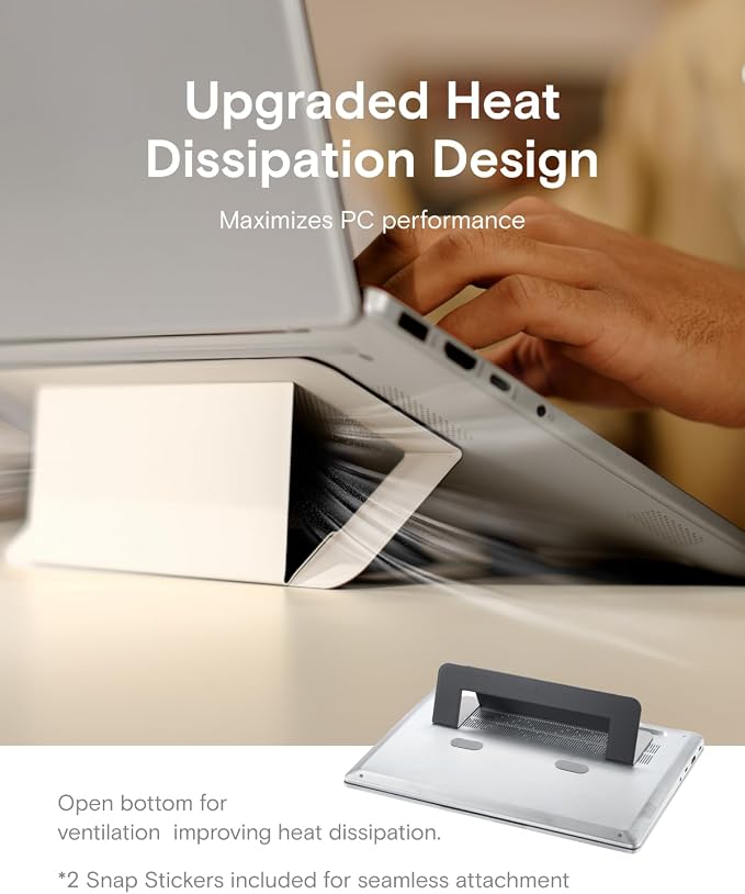 MOFT Laptop Stand for Desk, Adhesive Airflow Laptop Cooling Stand for Heat Dissipation with 2 Adjustable Viewing Angles, Foldable & Portable Computer Stand Compatible with Laptops 11"-16",Misty Cove - Image 6