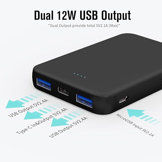 S22 Portable Charger, Mini Colorful Power Bank, PowerNano, 5000mAh External Battery Pack Compatible with iPhone 15/14/13/12/11/X All Series and Android Phone,Blue - Image 3