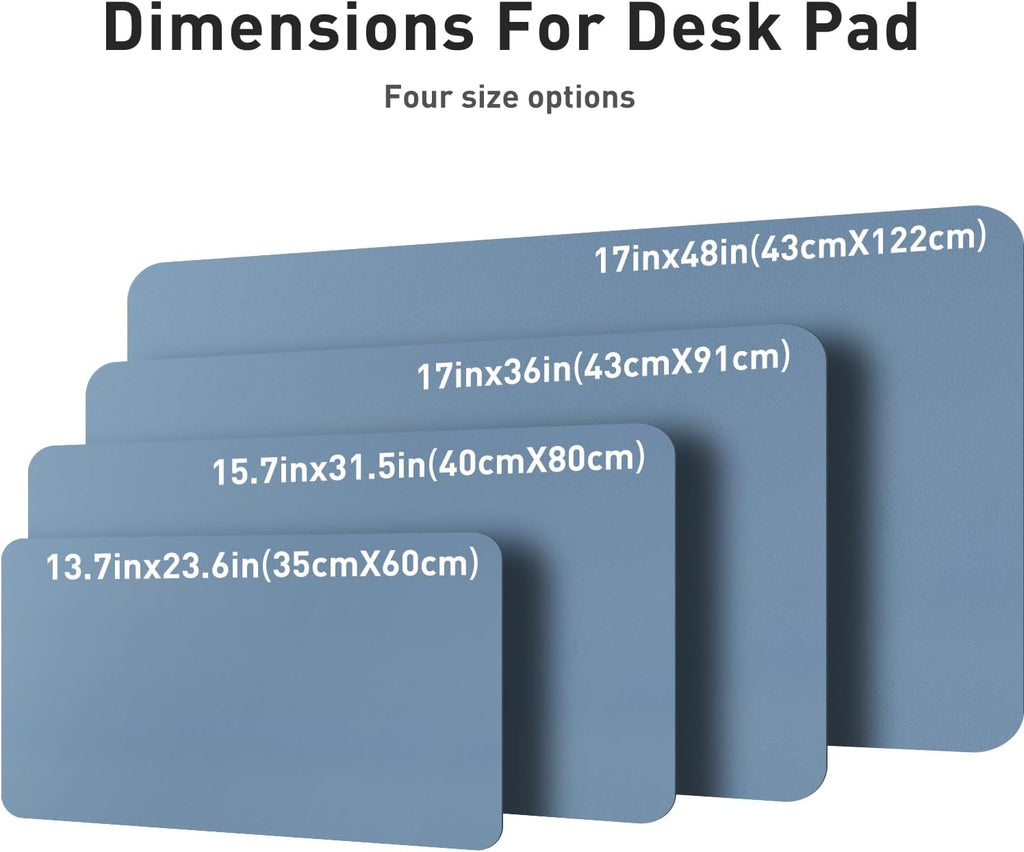 Aothia Leather Desk Pad Protector, Mouse Pad, Office Desk Mat, Non-Slip PU Leather Desk Blotter, Laptop Desk Pad, Waterproof Desk Writing Pad for Office and Home (Denim Blue, 36" x 17") - Image 7