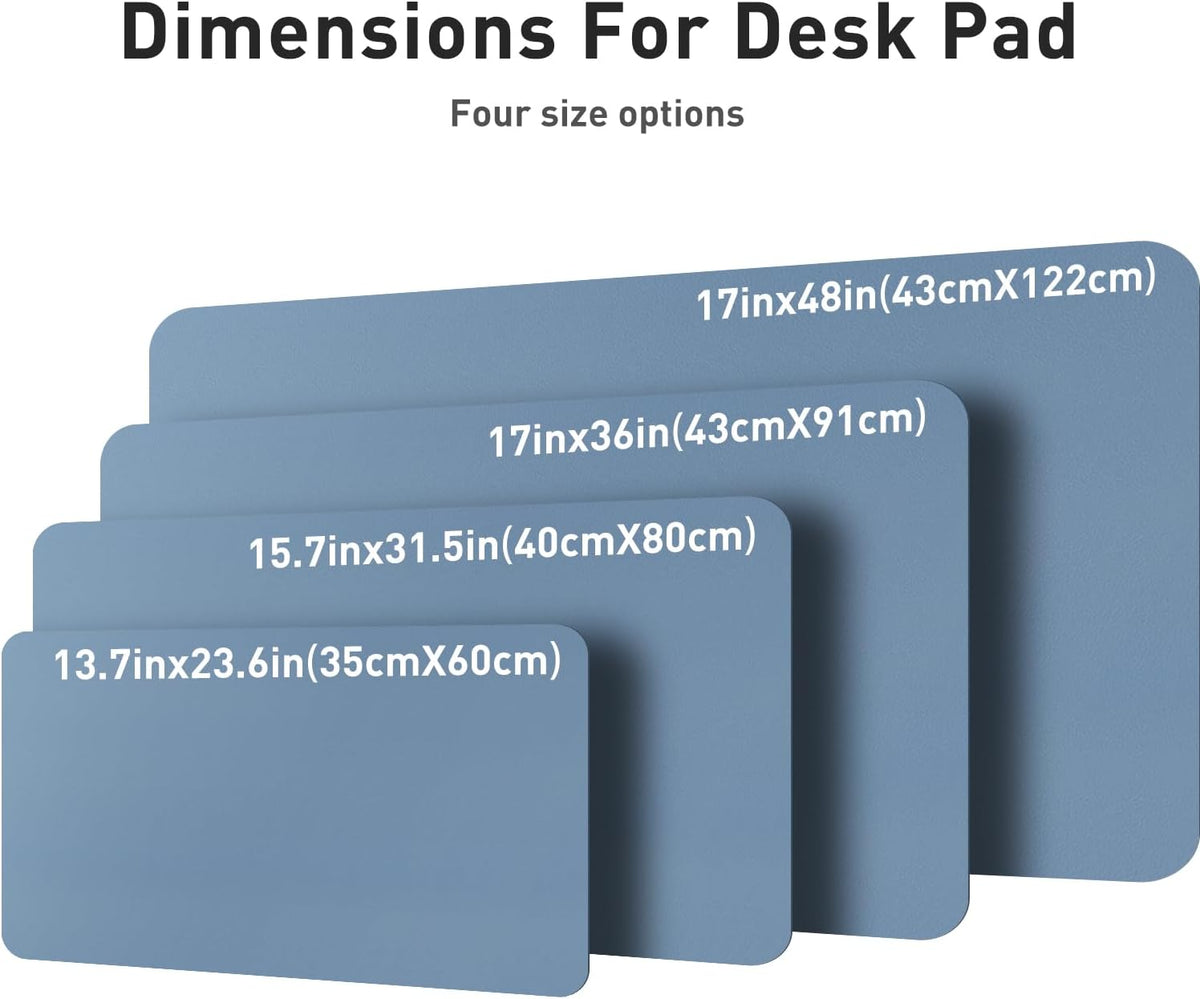Aothia Leather Desk Pad Protector, Mouse Pad, Office Desk Mat, Non-Slip PU Leather Desk Blotter, Laptop Desk Pad, Waterproof Desk Writing Pad for Office and Home (Denim Blue, 36" x 17") - Image 7