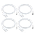 4 Pack Carplay USB A to USB C Cable for iPhone 16E 15 16, 16 Pro Max, 16 Plus Car Charger, iPad Pro 12.9/11, iPad 10 Generation, iPad Air 5 Generation/4 Gen, Mini 6 Generation Car Fast Charging Cord by AHDFWI