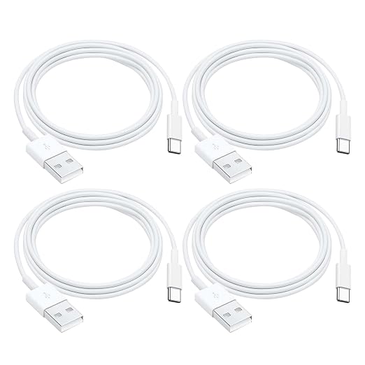 4 Pack Carplay USB A to USB C Cable for iPhone 16E 15 16, 16 Pro Max, 16 Plus Car Charger, iPad Pro 12.9/11, iPad 10 Generation, iPad Air 5 Generation/4 Gen, Mini 6 Generation Car Fast Charging Cord by AHDFWI