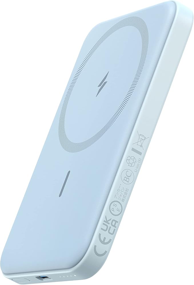 Anker 621 MagGo Power Bank, 5,000mAh Magnetic Portable Charger | Travel Essential Battery Pack with USB-C Cable, Compatible with iPhone 16 / 15 / 14 / 13 / 12 Series by Unknown