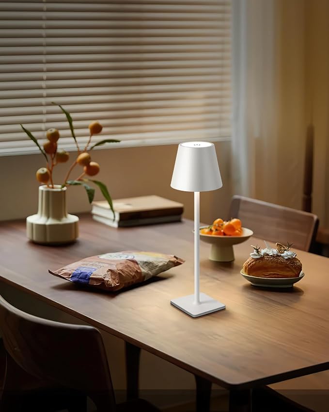 KDG 2 Pack Cordless White Table Lamps, Rechargeable Portable LED Desk Lamps | 5000mAh Battery Operated 3 Color Stepless Dimming Up for Restaurant, Bedroom, Outdoor Party, Camping, Coffee Shop, Nightlight - Image 9