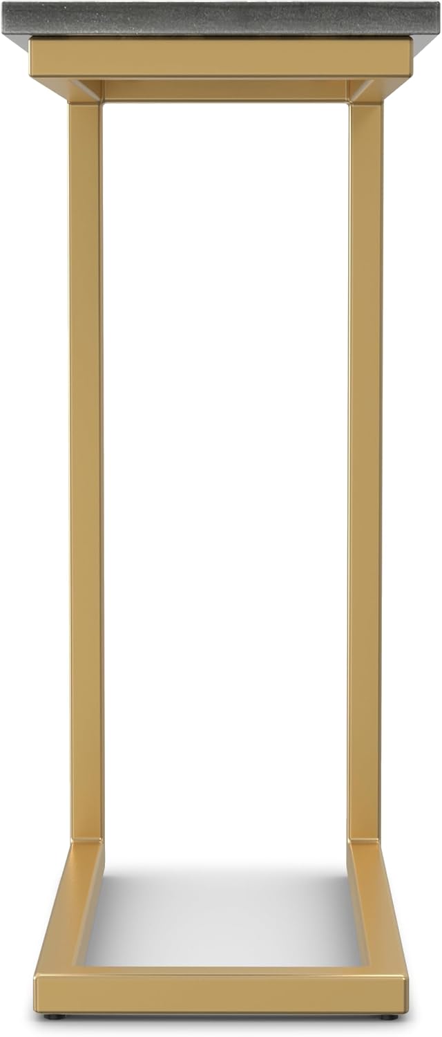 SIMPLIHOME Skyler 10" Wide C-Side Table in Gold/Black - Image 6