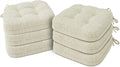 Shinnwa Kitchen Chair Cushions Set of 6, Dual-Layer Memory Foam Dining Chair Cushions, Patented Design Seat Pads with Ties, 16.5 x 16.5 x 3.5in, 6 Pack, Ivory by Shinnwa