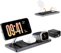 3 in 1 Wireless Charging Station for Apple Devices with MagSafe | For iPhone 17/Air/16/15/14/13/12, AirPods & Apple Watch, Foldable Portable Aluminum Charging Stand, Adapter Included by Petino