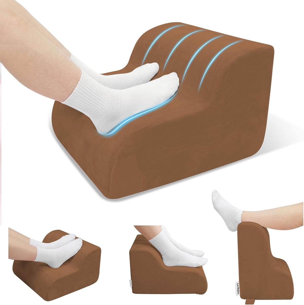 Foot Rest for Under Desk at Work,2-Tier Footrest with Handle Brown by LevNubis