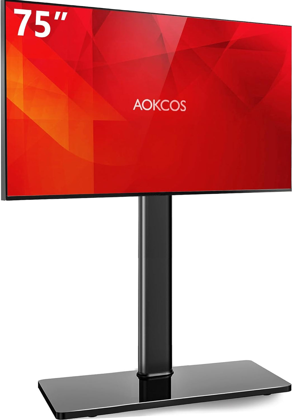 Swivel TV Floor Stand for 43-75 Inches TVs, 10 Level Height Adjustable Corner Extra Tall TV Stand Mount for Living Room/Bedroom, Holds up to 110 lbs,MAX VESA 600x400mm,Black by AOKCOS