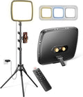 NiceVeedi 14" Soft Large Light with 72" Stand, 3 Color Full Screen Dimmable Ring Light, 2.4G Remote/Phone Holder/Tripod with Ring Light for Video Recording/Home Office/Makeup/Zoom/Stream/TikTok by NiceVeediOfficial