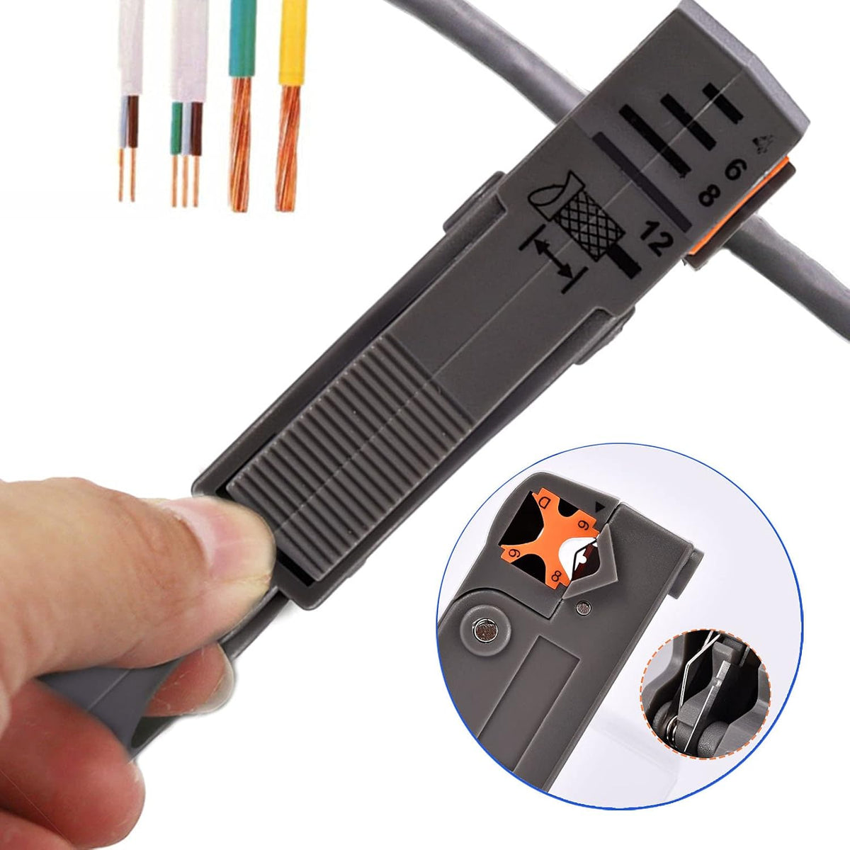 1Set BNC Crimp Tool, Rotary Coaxial Cable Stripper for RG58 with 10pcs BNC Plug Crimp Connector Set - Image 6