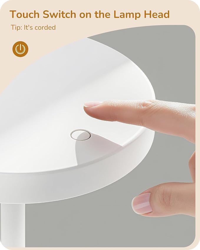 EDISHINE LED Desk Lamp, Table Lamp with High CRI 90+, 2 Adjustable Height | 5%-100% Dimmable & 3 Color Temperature, Touch Control, Modern Style for Home Office, Living Room, White - Image 7