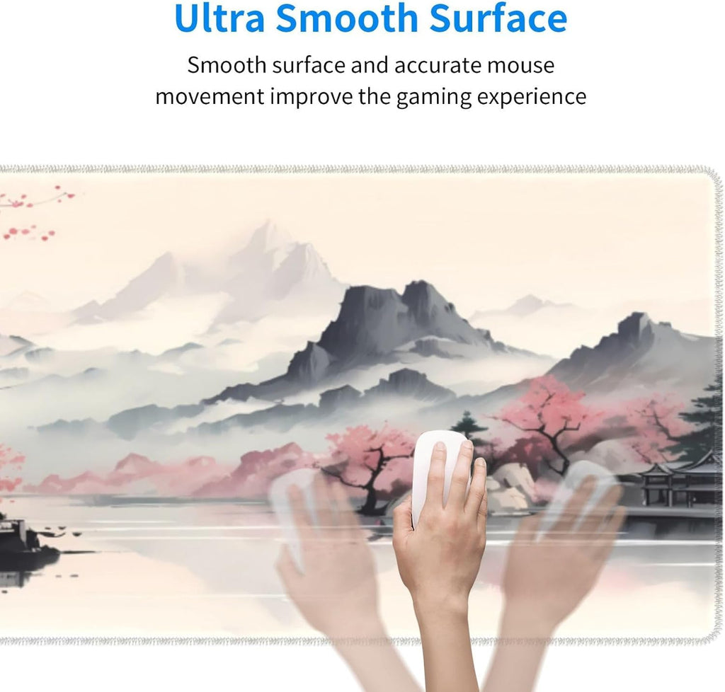 Gaming Mouse Pad Desk Pad,Extended Big Mouse Pad,31.5x11.8 Inch Long Computer Keyboard Mouse Mat Mousepad with 3mm Non-Slip Base and Stitched Edge for Gaming and Office - Image 4