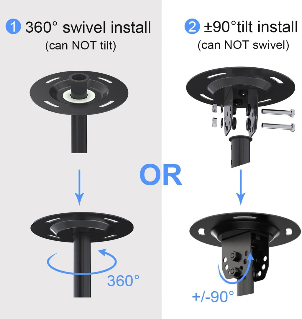 Suptek Ceiling TV Wall Mount Fits 37-75 inch LCD LED Plasma Monitor Flat Panel Screen Display with VESA 600x400 (Max) Loaded up to 132lbs Height Adjustable MC5602 - Image 5