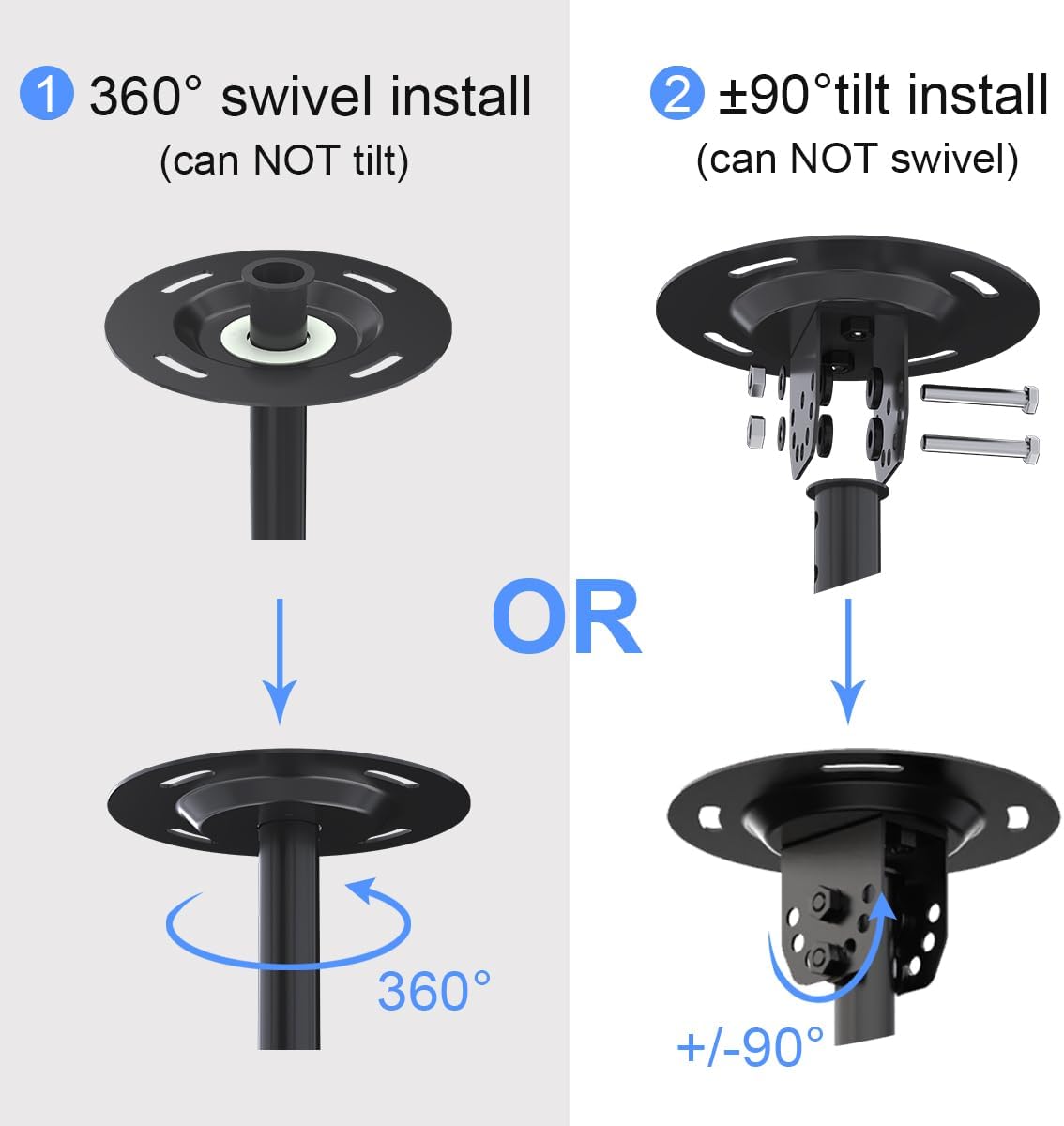 Suptek Ceiling TV Wall Mount Fits 37-75 inch LCD LED Plasma Monitor Flat Panel Screen Display with VESA 600x400 (Max) Loaded up to 132lbs Height Adjustable MC5602 - Image 5