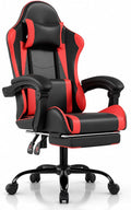 Magshion Video Gaming Computer Chair with Footrest, Red by Magshion