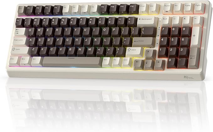 RK ROYAL KLUDGE F99 Wireless Mechanical Keyboard, Gasket Structure | 95% 100 Keys Hot Swappable RGB Gaming Keyboard, Tri-Mode BT/2.4GHz/USB-C, Pre-lubed Custom Switches, for PC/Xbox/PS4/PS5 by RKROYALKLUDGE