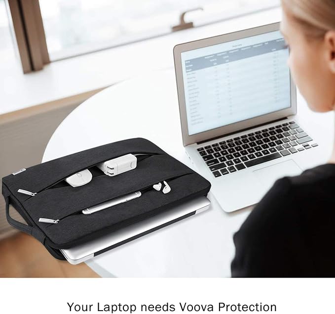 Voova 13.3-13 Inch Laptop Sleeve, Laptop Case, MacBook Case, Black | Slim splash-proof 13-inch laptop sleeve compatible with MacBook Pro M1-M5 Max, HP, Lenovo, Acer and Asus for daily use - Image 7