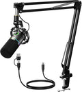 MAONO PD200XS XLR/USB Dynamic Microphone Kit, RGB Gaming Mic with Software | PC Mic with Mute, Gain Knob, Volume Control, Boom Arm for Streaming, Gaming, Podcasting, Voice-Over, Recording by MAONO