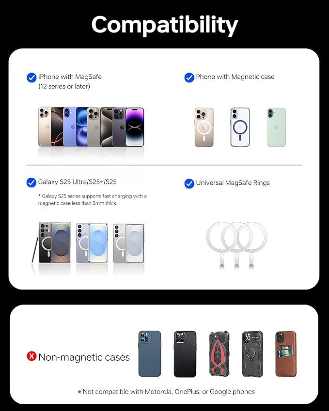 ULiXWH 10,000mAh for MagSafe Power Bank Ultra-Slim Fast Charging for Travel | Magnetic Wireless Charger with USB-C Cable, Metal-Alloy Portable Battery for iPhone 17 Pro Max/17 Pro/Air/16/15/14/13, Silver - Image 9