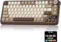 SOLAKAKA A75 PRO 75% Wireless Mechanical Keyboard with Screen and Knob, Tri-Mode Hot Swappable Gaming Keyboard, RGB Backlit Gasket Creamy Pre-lubed PBT Computer Keyboard for PC/Mac/Win,Brown by SOLAKAKA