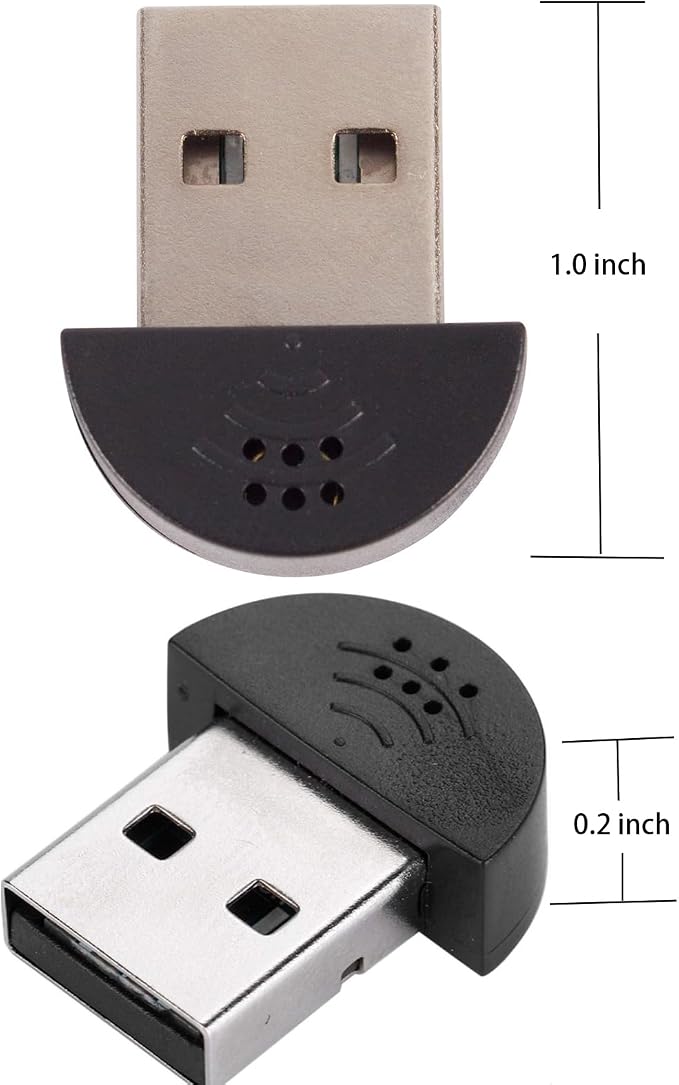 2 Pcs USB 2.0 Mini Microphone for Raspberry Pi 5 4 Model B, Module 3B+, Laptop/Desktop PC Plug and Play for Skype, MSN, Yahoo Recording, YouTube, Google Voice Search and Games - Image 3